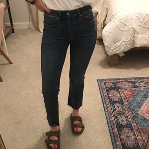 High-rise crop flare jeans